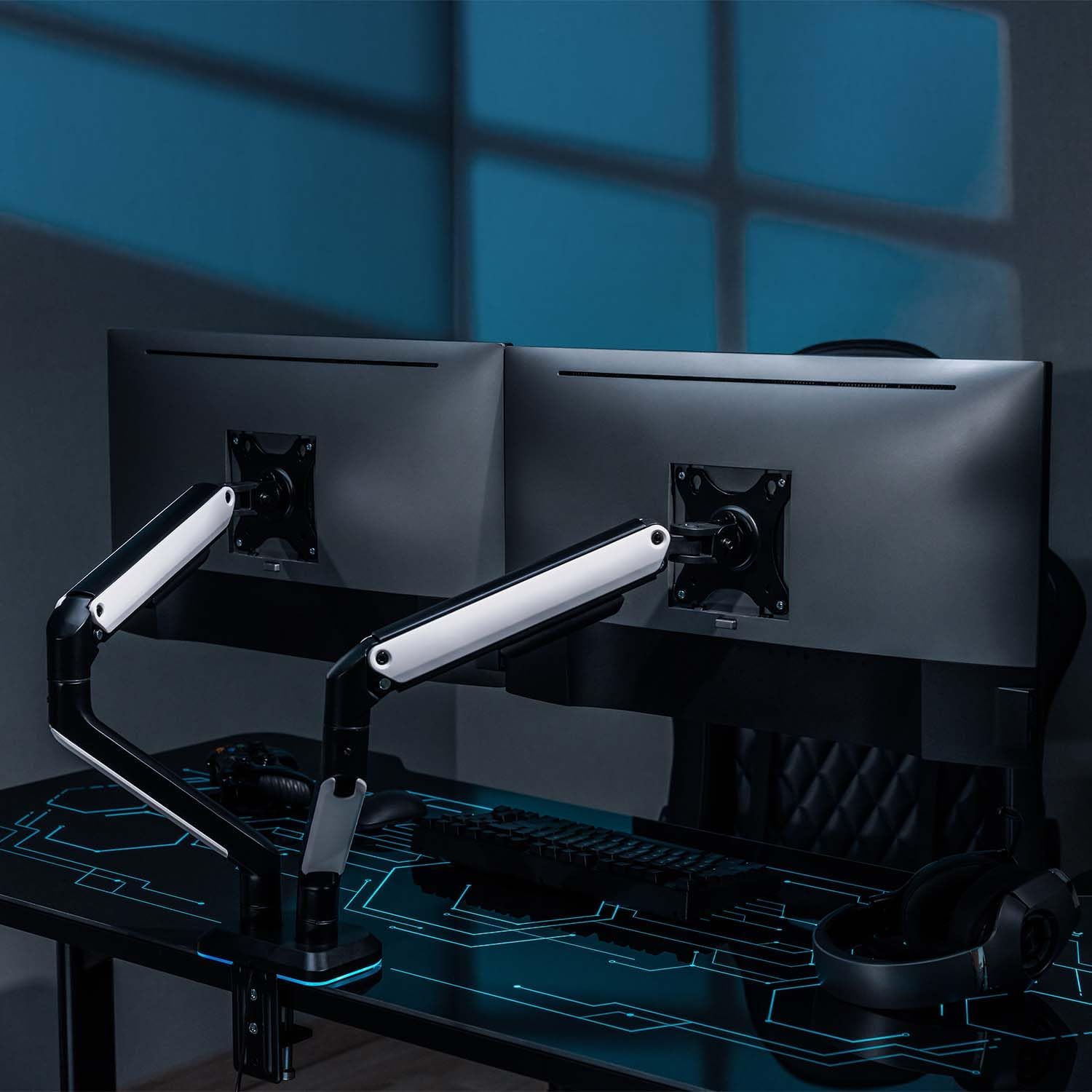 Suporte Gaming para 2 Monitores Aisens DT32TSR-297/ até 9kg/ com Iluminação RGB - Imagem 5