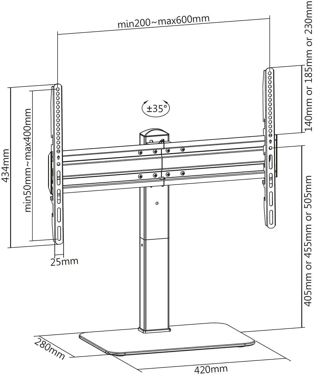 Suporte de Mesa Giratório Aisens DT70S-253 para Monitor e TV de 37-70" - Imagem 7