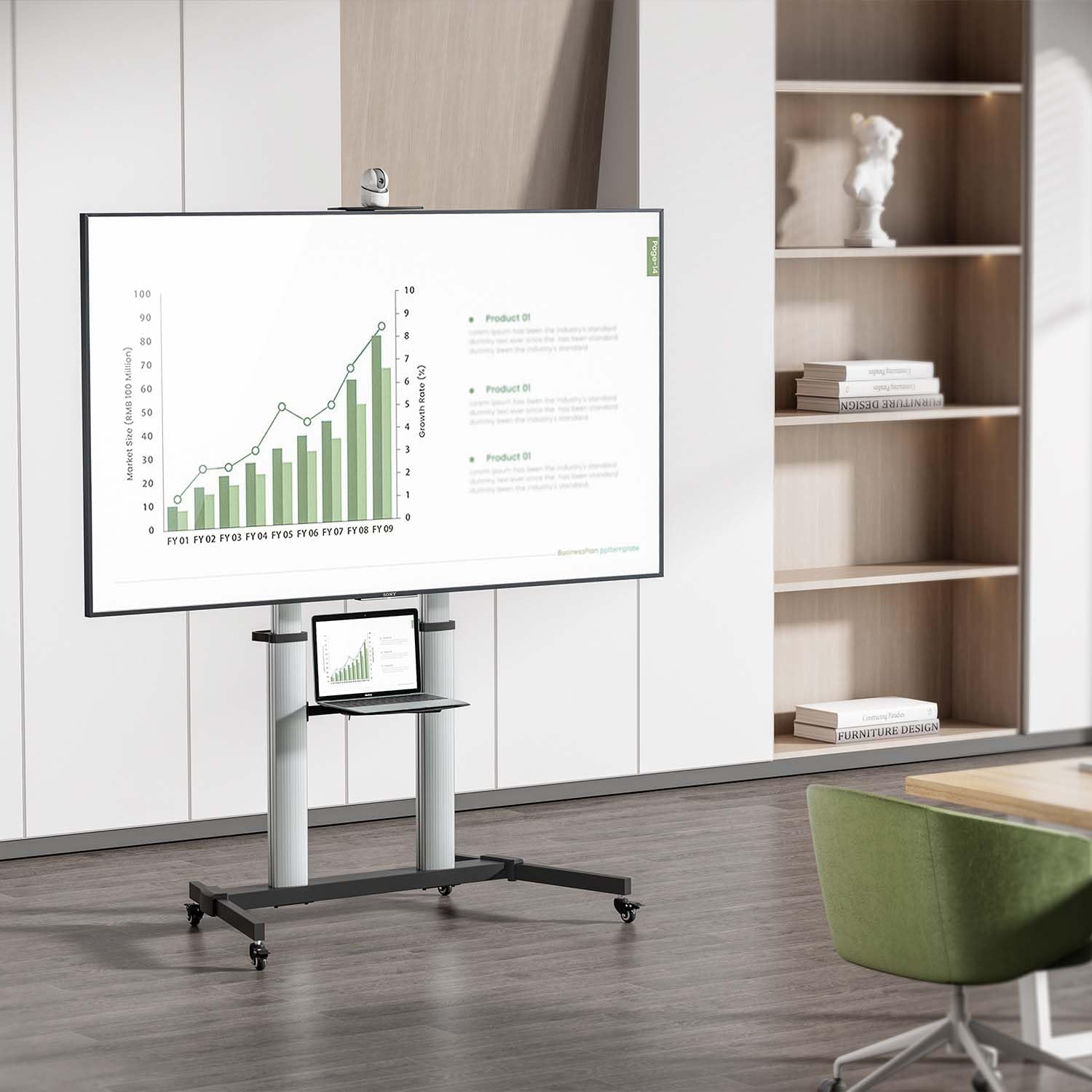 Suporte de Chão com Rodas Aisens FT100TE-259 para TV de 60-100"/ até 100kg - Imagem 4