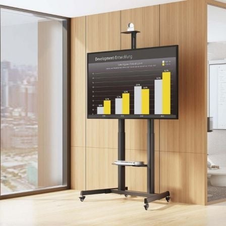 Suporte de Chão Inclinável com Rodas e Manivela Aisens FT100TE-403 para TV 60-100"/ até 100kg - Imagem 4