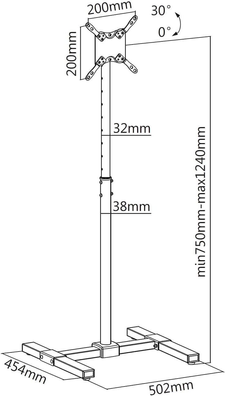 Suporte de Chão Inclinável/ Nivelável/ Extensível Aisens FT42TE-261 para TV de 13-42"/ até 20kg - Imagem 4