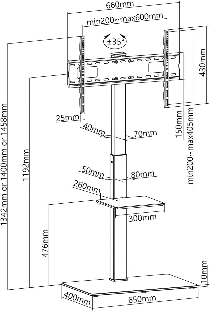 Suporte de Chão Aisens FT70S-077 para TV de 37-70" / até 40kg - Imagem 6