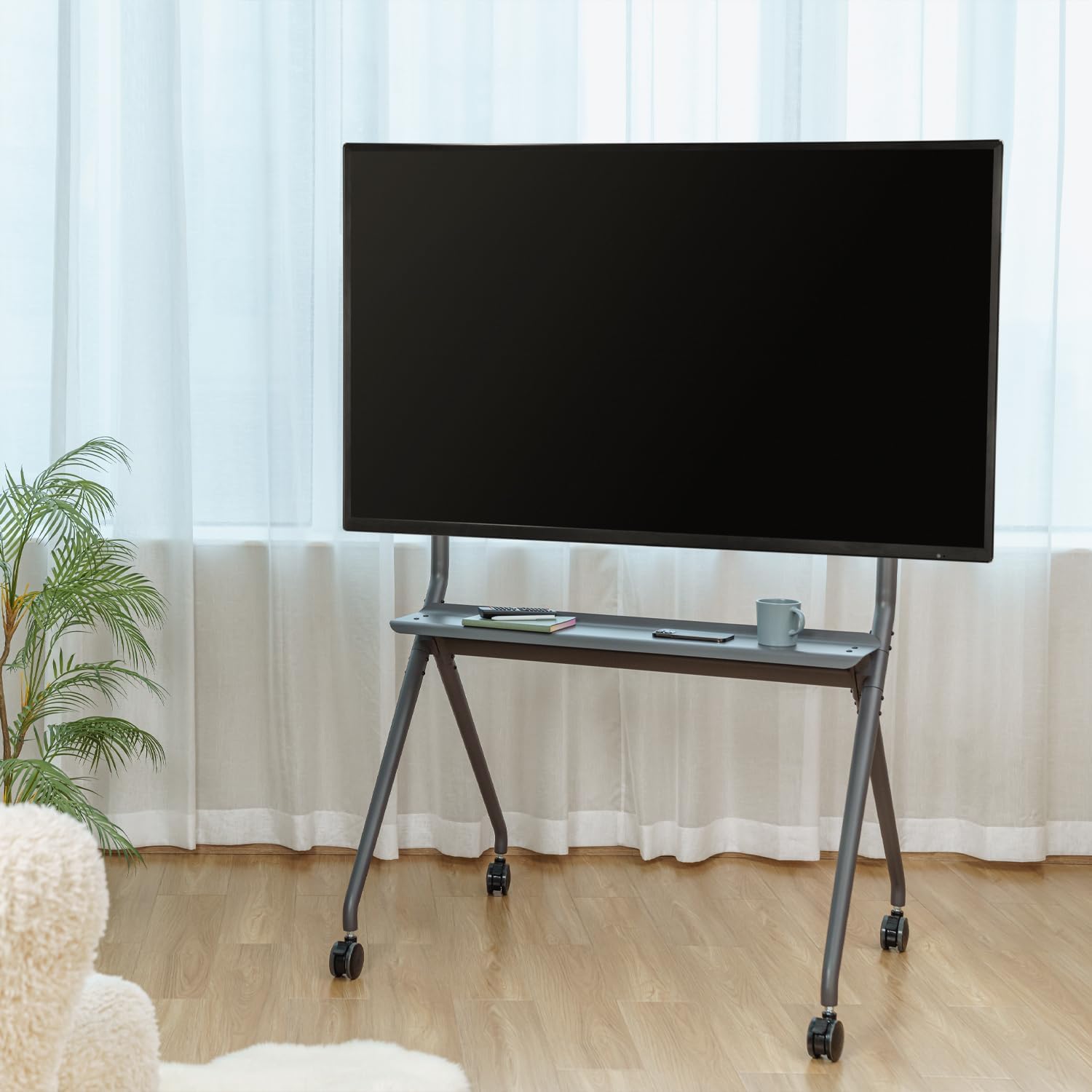 Suporte de Chão com Rodas Aisens FT86FE-143 para TV ou Ecrã Interativo 50"-86"/ até 120kg - Imagem 9