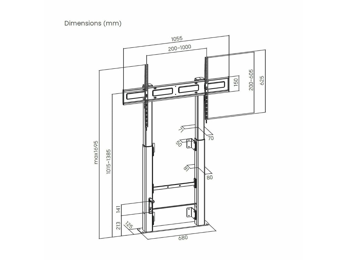 Suporte de Chão Rotativo/ Inclinável/ Nivelável Aisens FWF100E-351 para TV de 60-100"/ até 120kg - Imagem 6