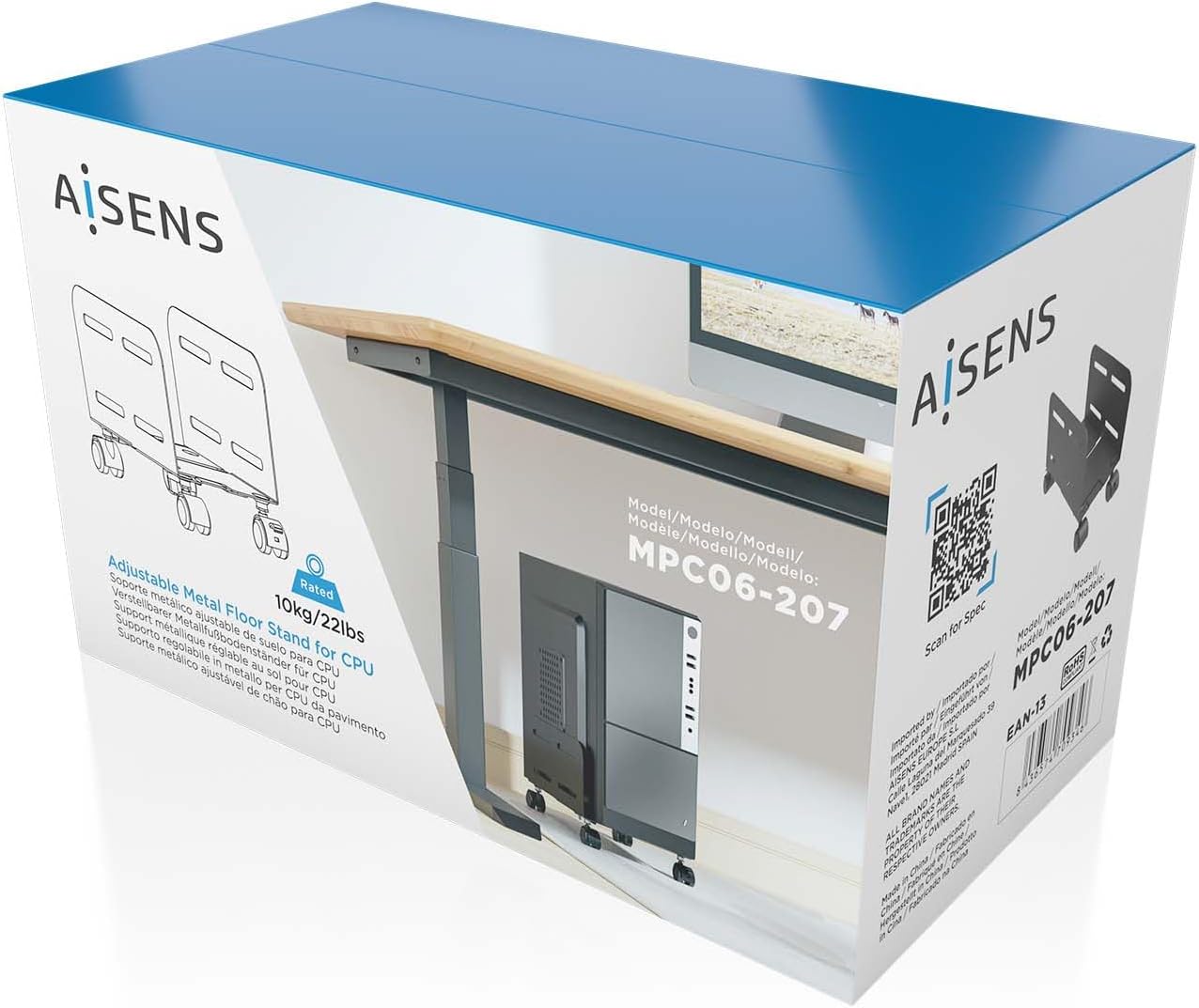 Suporte CPU com Rodas para PC Aisens MPC06-207 para PC/ até 10kg - Imagem 7