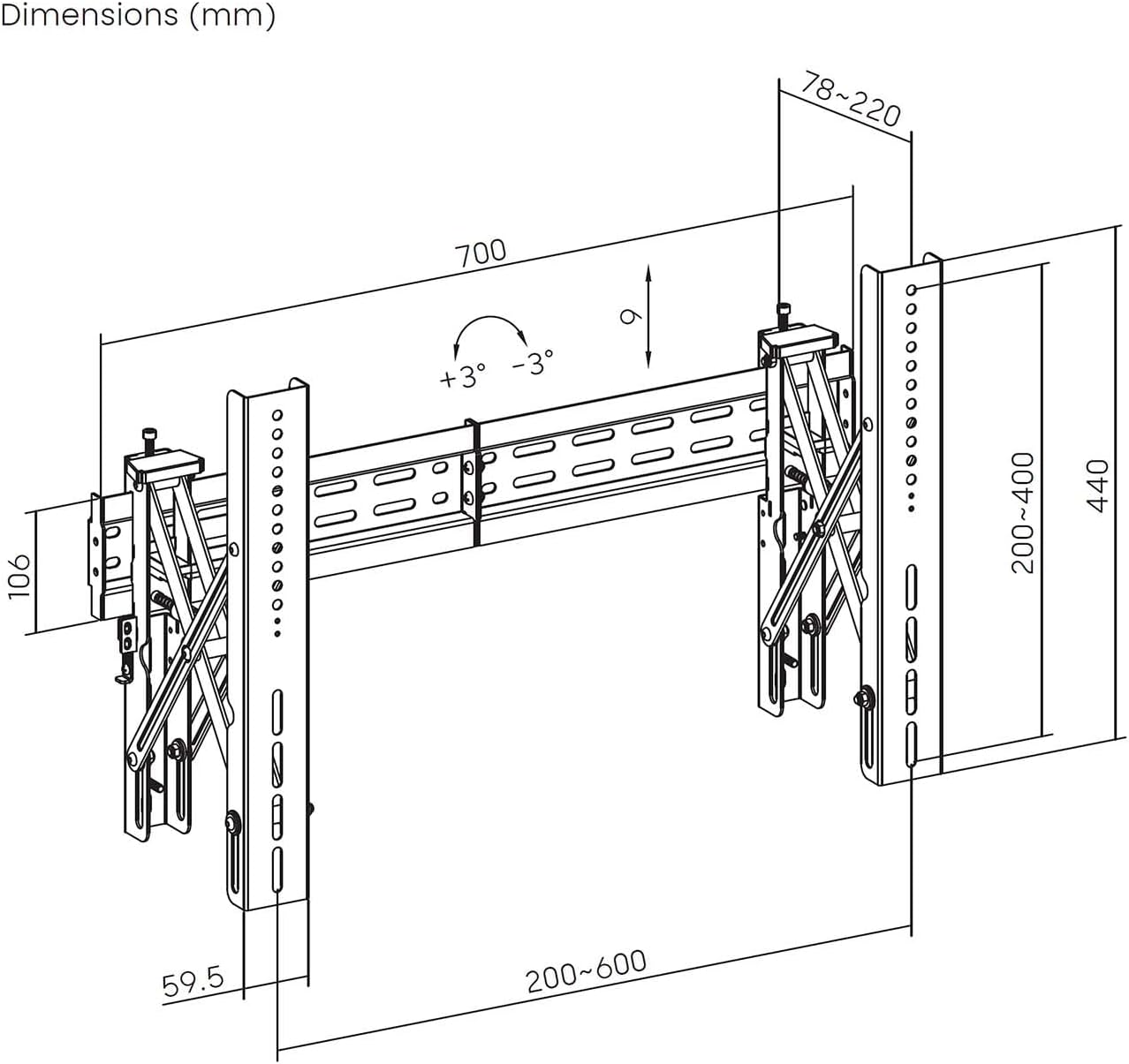 Suporte de Parede para Videowall Nivelável Aisens VW70LPO-255 para TV de 37-70"/ até 70kg - Imagem 6