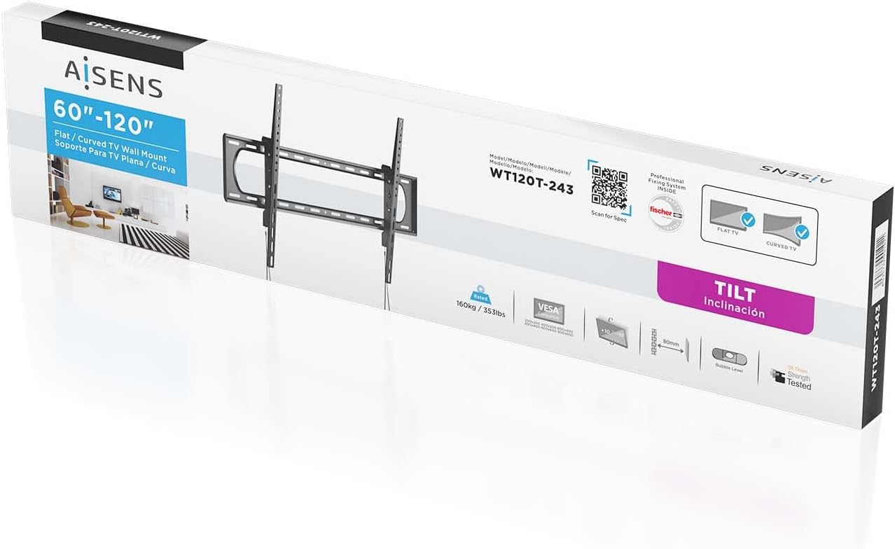Suporte de Parede Inclinável Aisens WT120T-243 para TV de 60-120"/ até 160kg - Imagem 6
