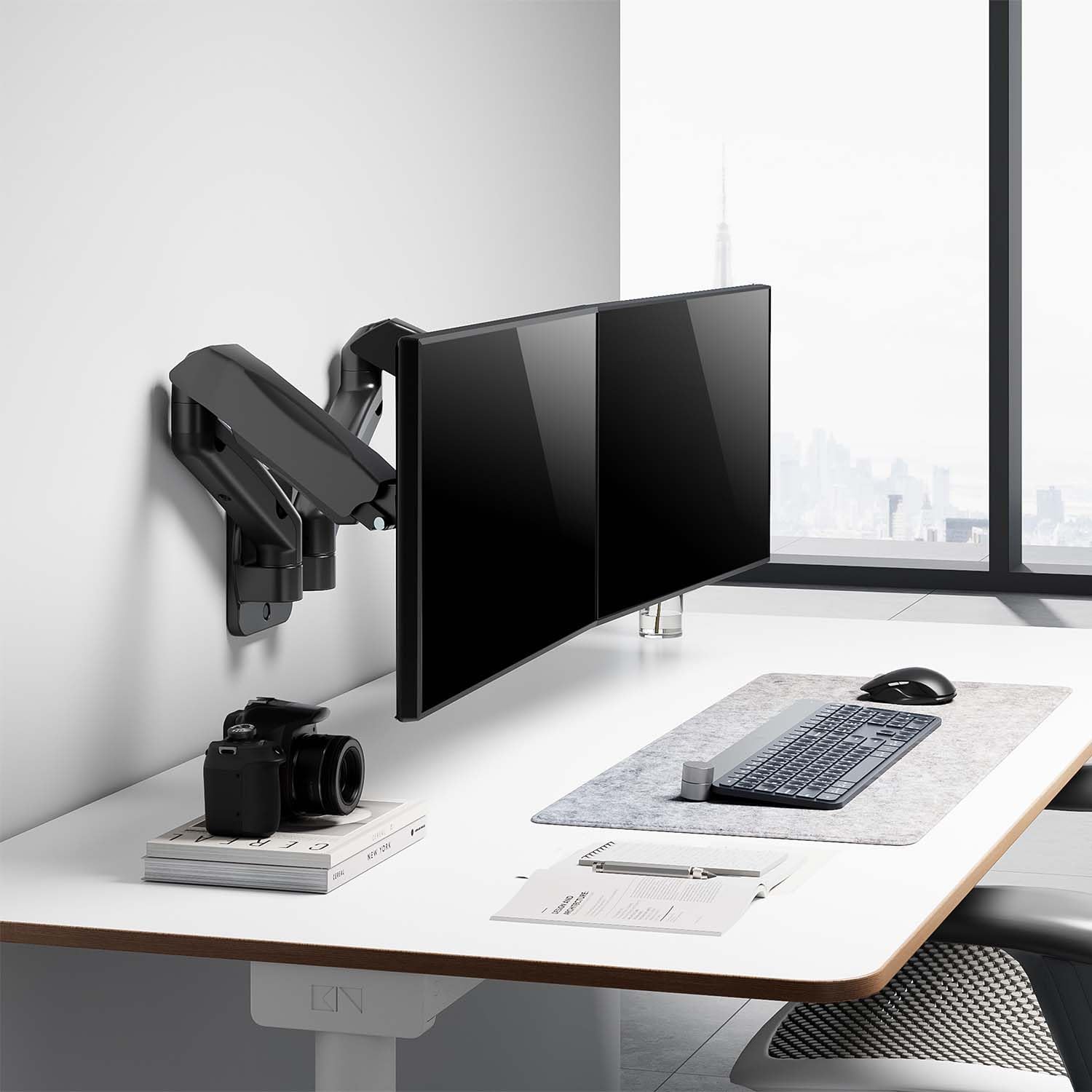 Suporte de Parede para 2 Monitores ou TV Aisens WT32TSR-225/ Giratório/ Inclinável/ até 9kg - Imagem 5