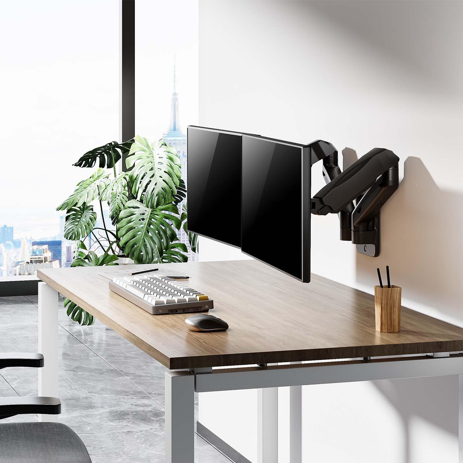 Suporte de Parede para 2 Monitores ou TV Aisens WT32TSR-225/ Giratório/ Inclinável/ até 9kg - Imagem 4