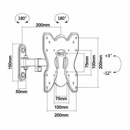 Suporte de Parede Extensível/ Inclinável/ Giratório Aisens WT42TSE-007 para TV de 23-42"/ até 25kg - Imagem 5