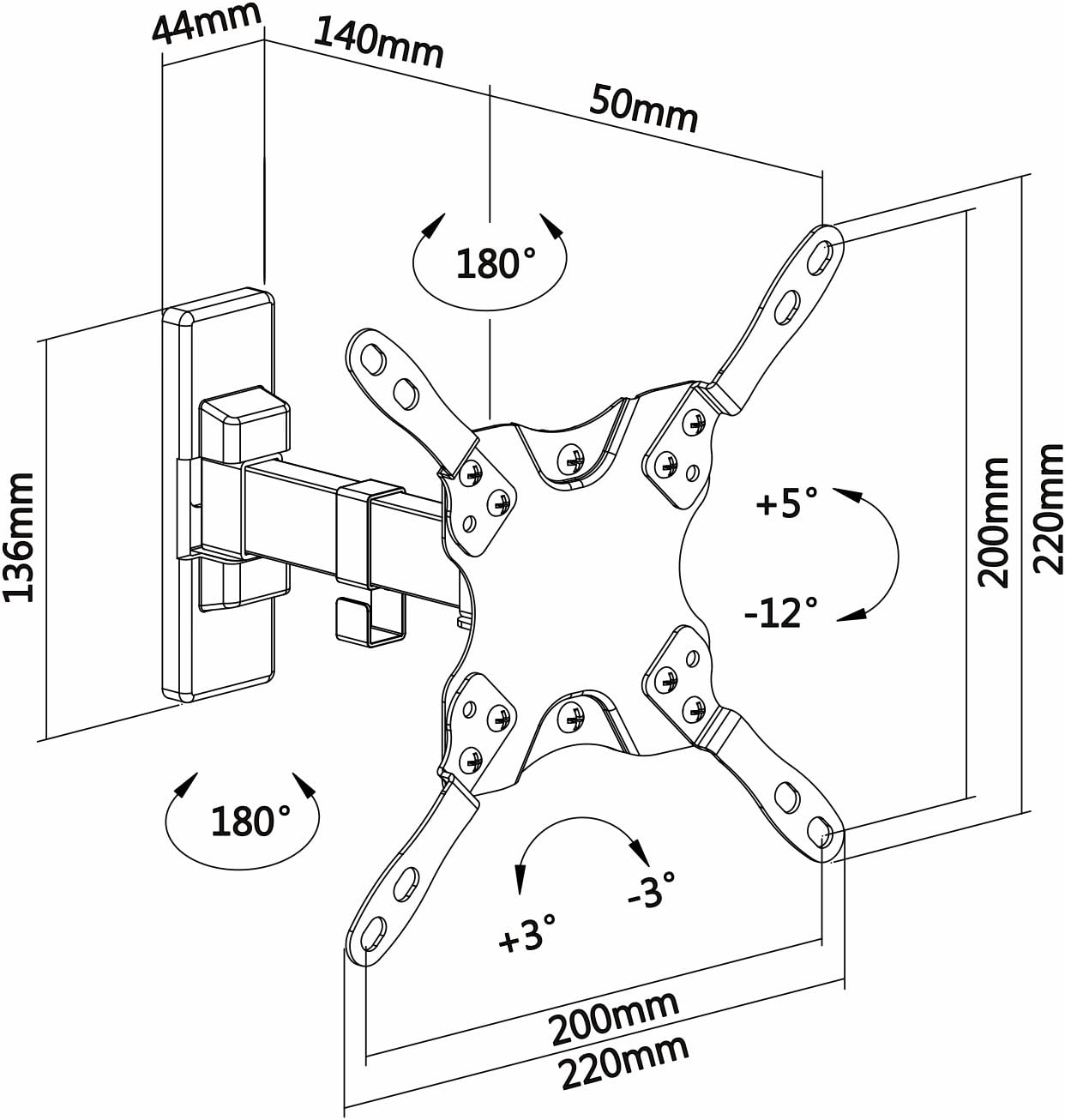 Suporte de Parede Extensível/ Giratório/ Inclinável/ Nivelável Aisens WT42TSLE-009 para TV de 13-42"/ até 20kg - Imagem 6