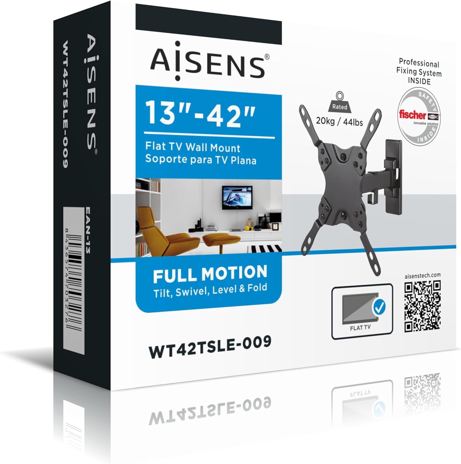 Suporte de Parede Extensível/ Giratório/ Inclinável/ Nivelável Aisens WT42TSLE-009 para TV de 13-42"/ até 20kg - Imagem 7