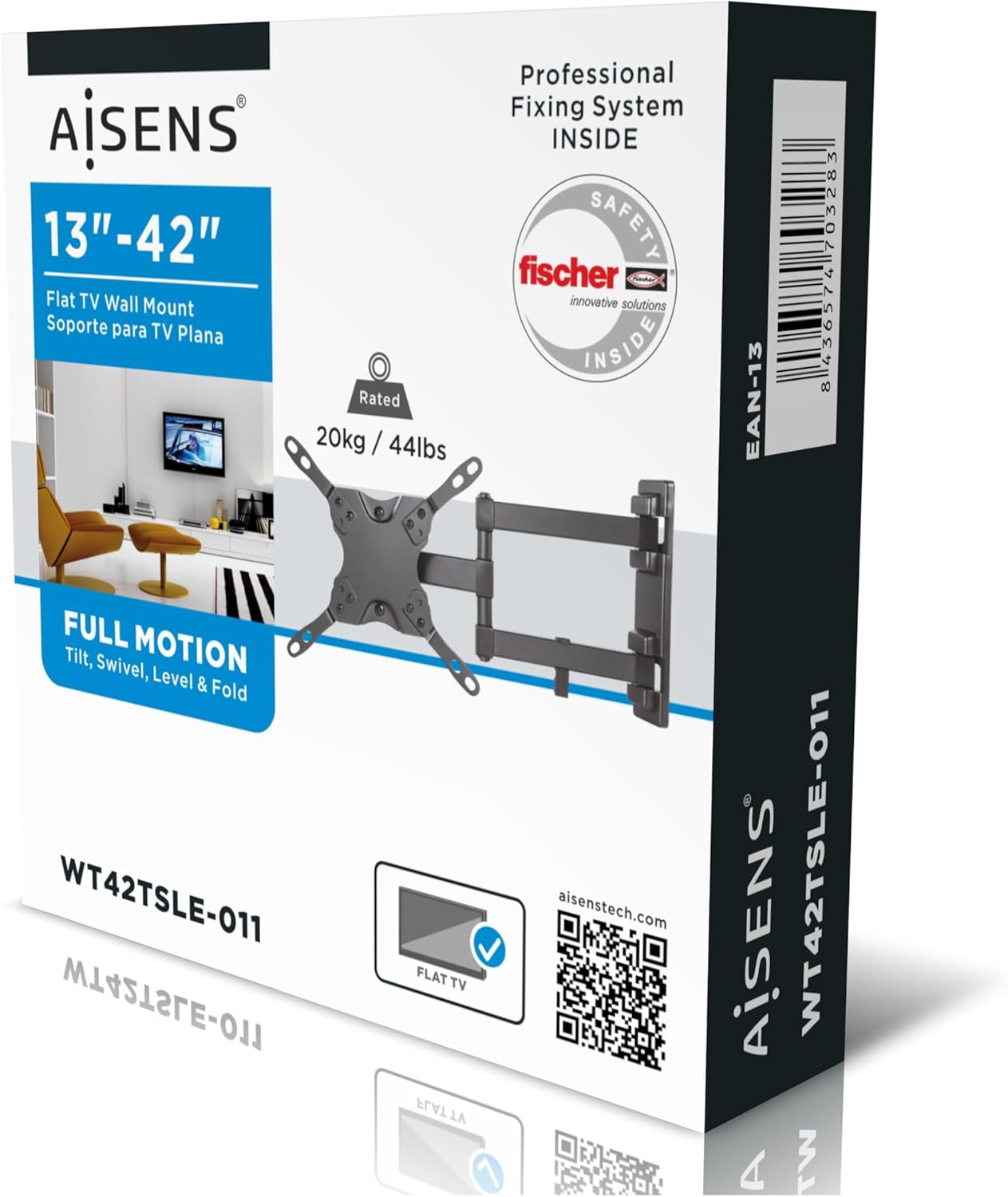 Suporte de Parede Extensível/ Rotativo/ Inclinável/ Nivelável Aisens WT42TSLE-011 para TV de 13-42"/ até 20kg - Imagem 3