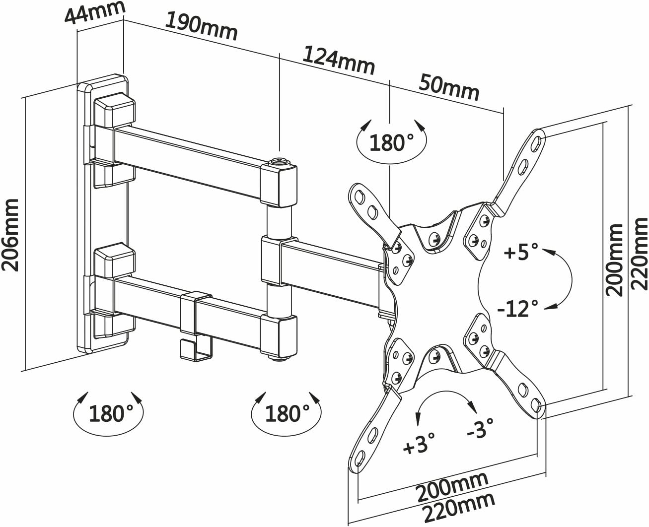 Suporte de Parede Extensível/ Rotativo/ Inclinável/ Nivelável Aisens WT42TSLE-011 para TV de 13-42"/ até 20kg - Imagem 10