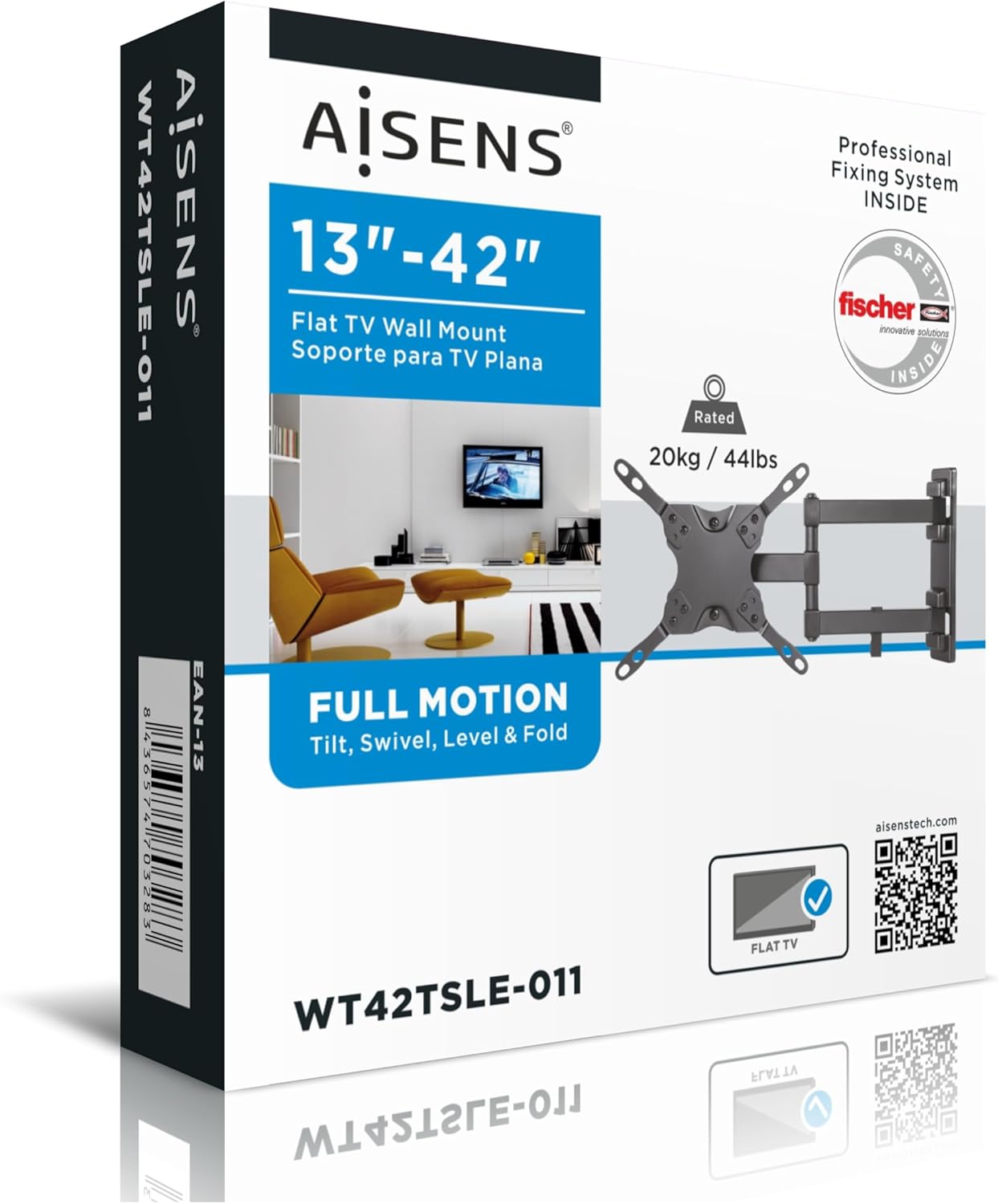 Suporte de Parede Extensível/ Rotativo/ Inclinável/ Nivelável Aisens WT42TSLE-011 para TV de 13-42"/ até 20kg - Imagem 2