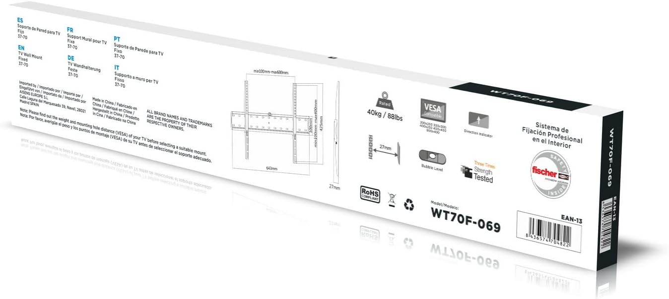 Suporte de Parede Fixo Aisens WT70F-069 para TV de 37-70"/ até 40kg - Imagem 7