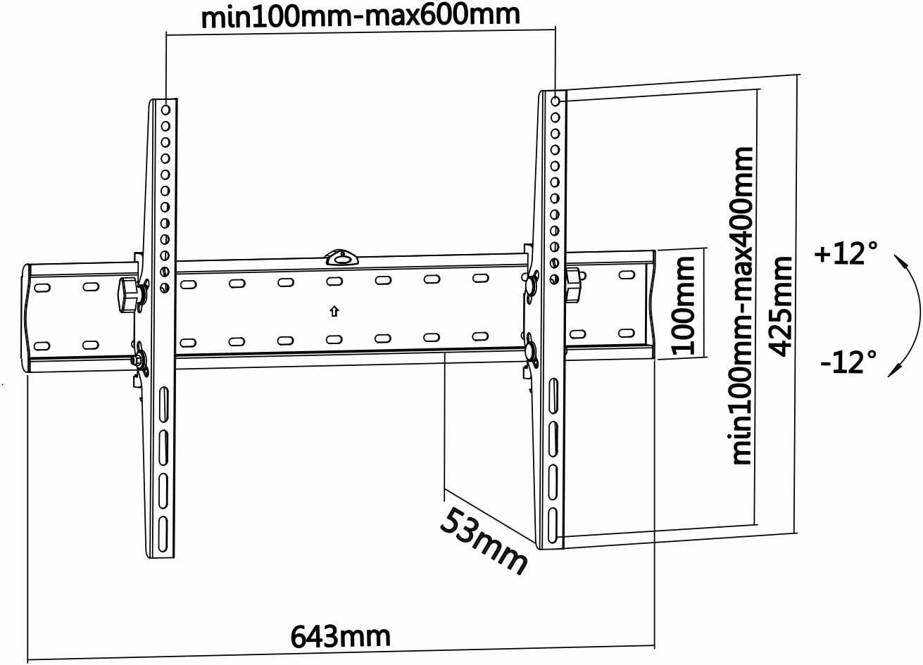 Suporte de Parede Fixo Inclinável Aisens WT70T-017 para TV de 37-70"/ até 40kg - Imagem 5