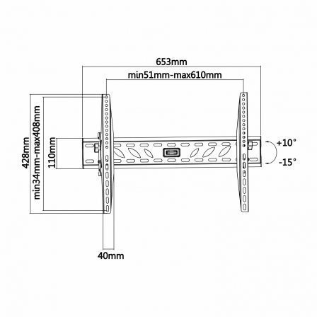 Suporte de Parede Inclinável Aisens WT70T-019 para TV de 37-70"/ até 50kg - Imagem 5