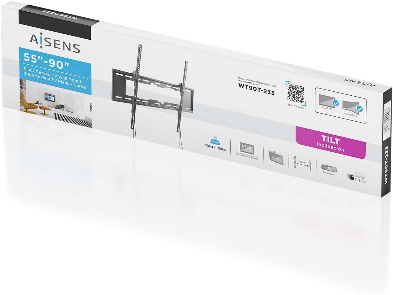 Suporte de Parede Inclinável Aisens WT90T-233 para TV de 55-90"/ até 50kg - Imagem 6