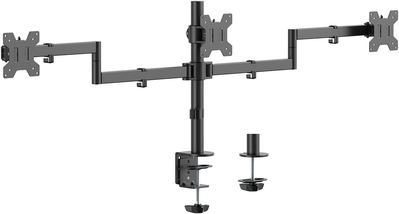 Suporte de Mesa para 3 Monitores Aisens DT27TSR-281/ Rotação/ Inclinação/ até 10kg