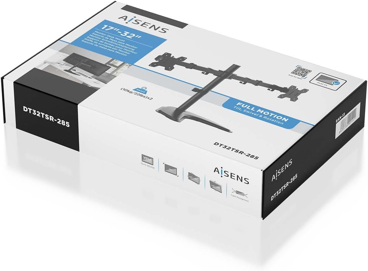 Suporte de Secretária para 2 Monitores Aisens DT32TSR-285/ Rotativo/ Inclinável/ até 10kg - Imagem 6