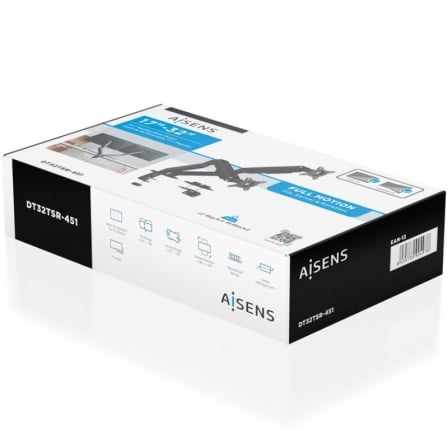 Suporte de Mesa para 2 Monitores AISENS DT32TSR-451 com Contrapeso Giratório e Inclinável até 9kg - Imagem 4