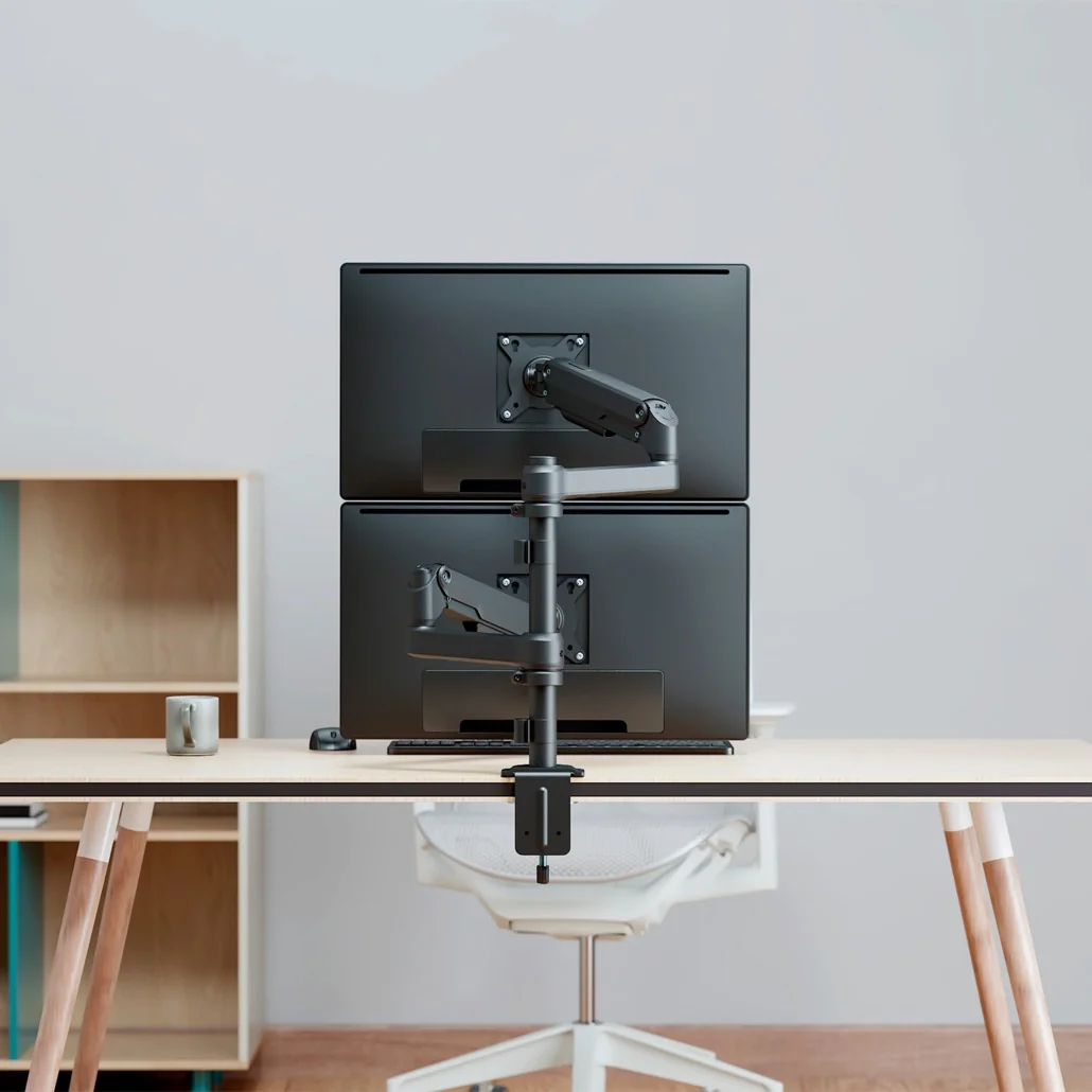 Suporte de Mesa AISENS DT32TSR-453 para 2 Monitores 17"-32" com Contrapeso Carga até 9kg Preto - Imagem 5