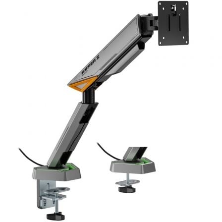 Suporte de Mesa Gaming para Monitor Aisens DT49TSRRGB-347/ Rotativo/ Inclinável/ até 16kg/ com Iluminação RGB