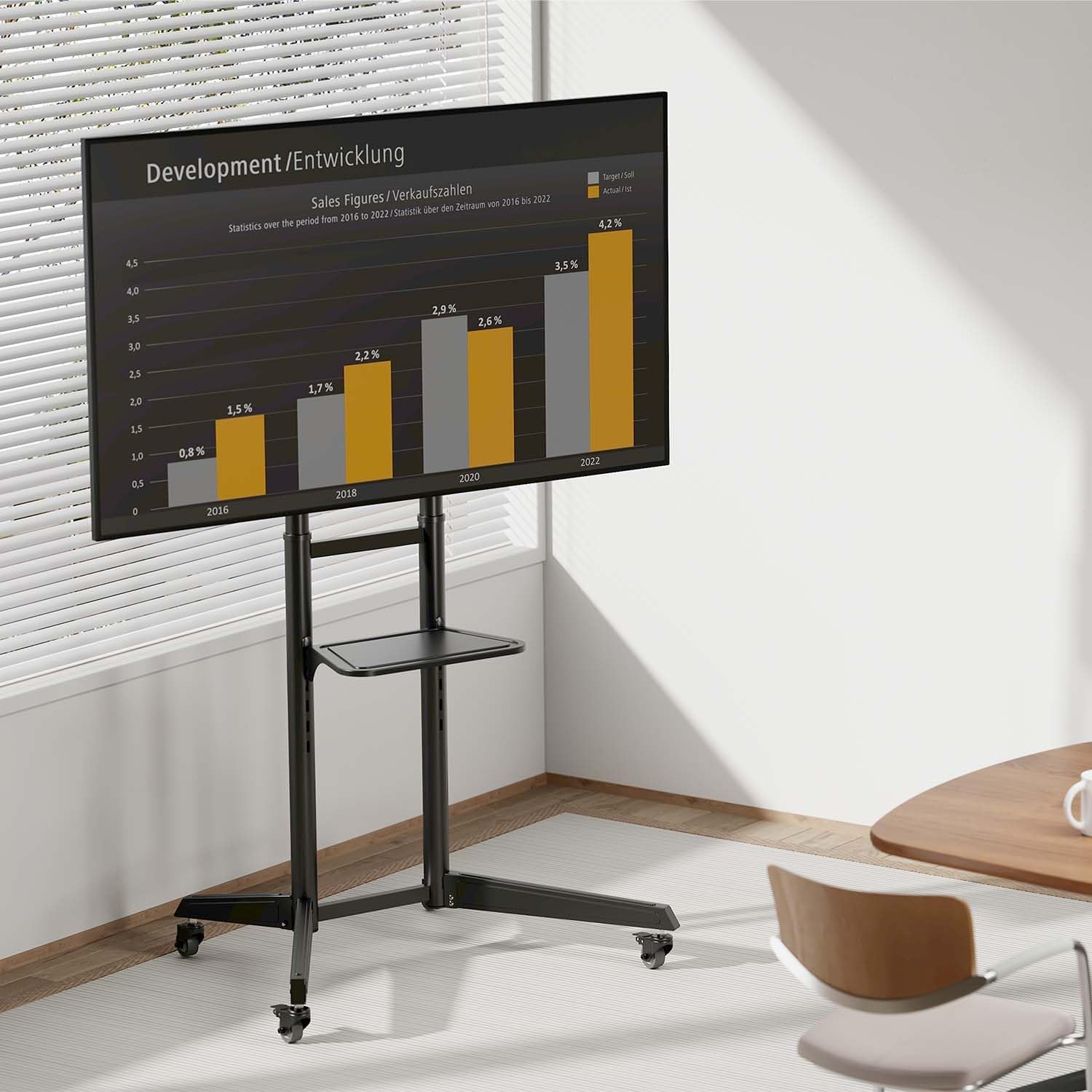 Suporte de Chão Inclinável com Rodas Aisens FT70TE-211 para TV de 37-70"/ até 50kg - Imagem 5