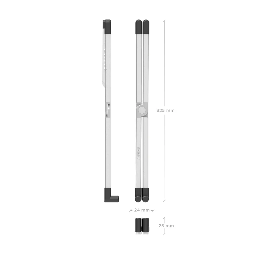Suporte AISENS LPS4M-461 para Portátil e Tablet até 15" Ajustável em Alumínio Prateado - Imagem 5
