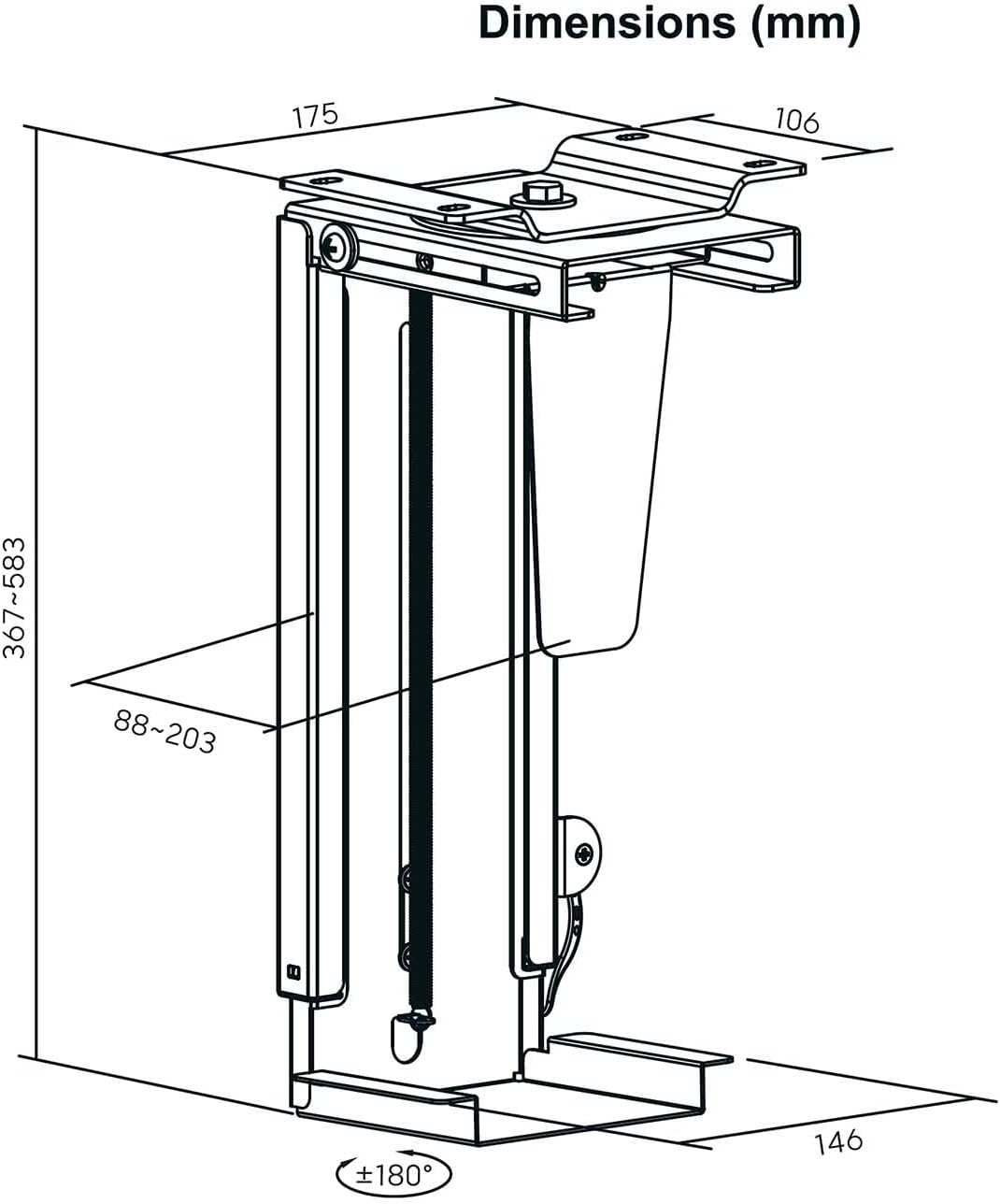 Suporte Sob Mesa Aisens MPC03-201 para PC/ até 10kg - Imagem 7