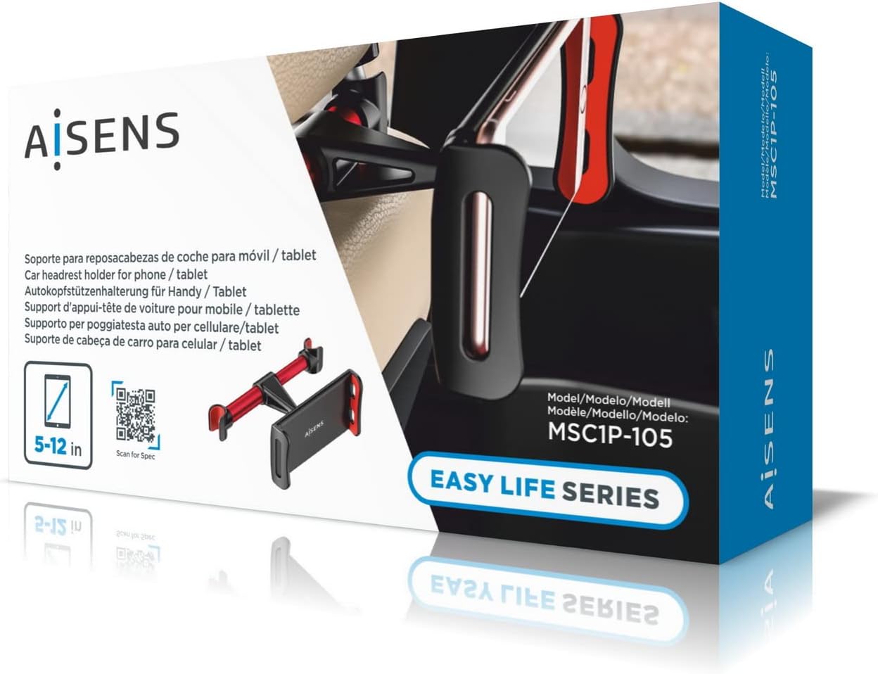 Suporte de Smartphone para Carro/Tablet Aisens MSC1P-105/ Preto e Vermelho - Imagem 6
