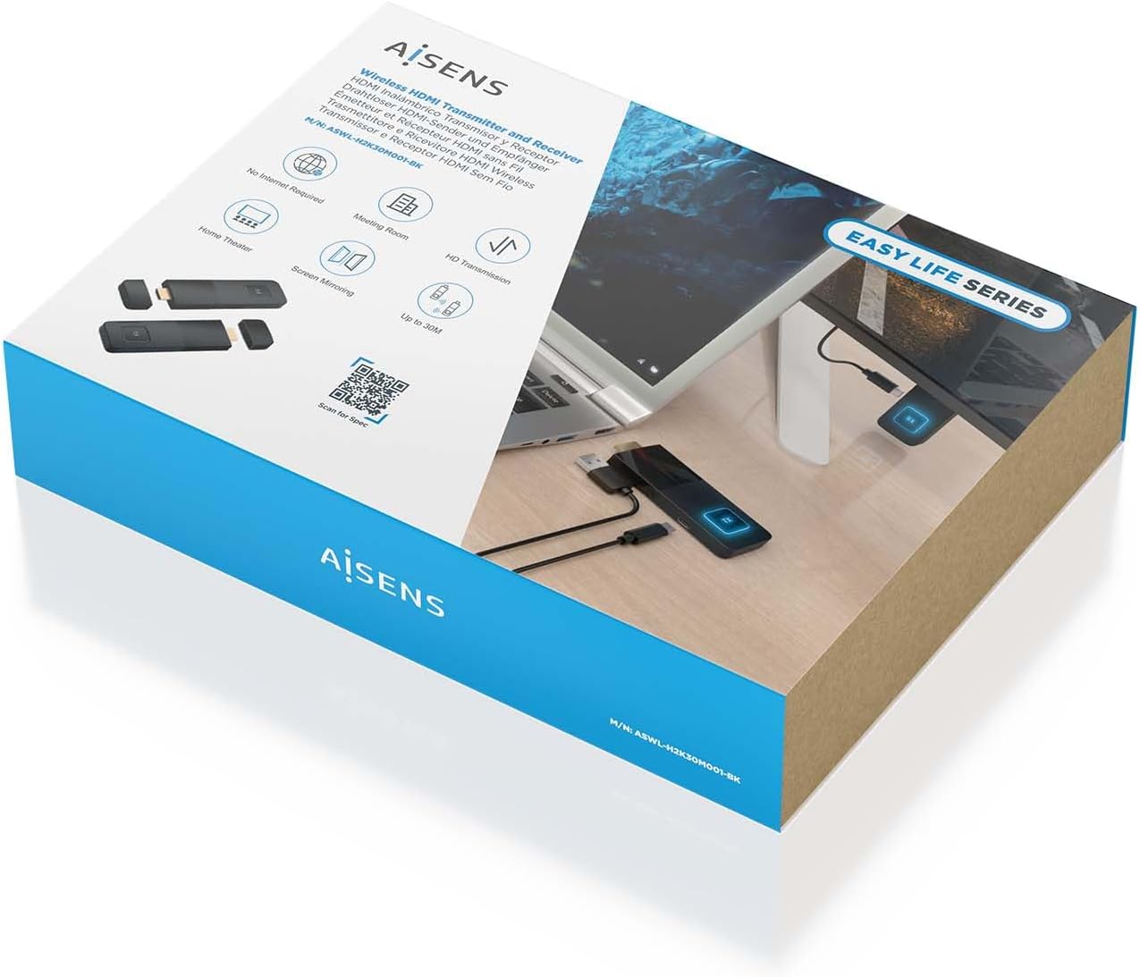 Adaptador/Transmissor de vídeo HDMI Sem Fios Aisens ASWL-H2K30M001-BK - Imagem 7