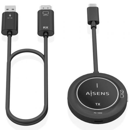 Adaptador/Transmissor de vídeo sem fios USB Tipo-C - HDMI Aisens ASWL-H2KC30M004-BK/ 100W - Imagem 1