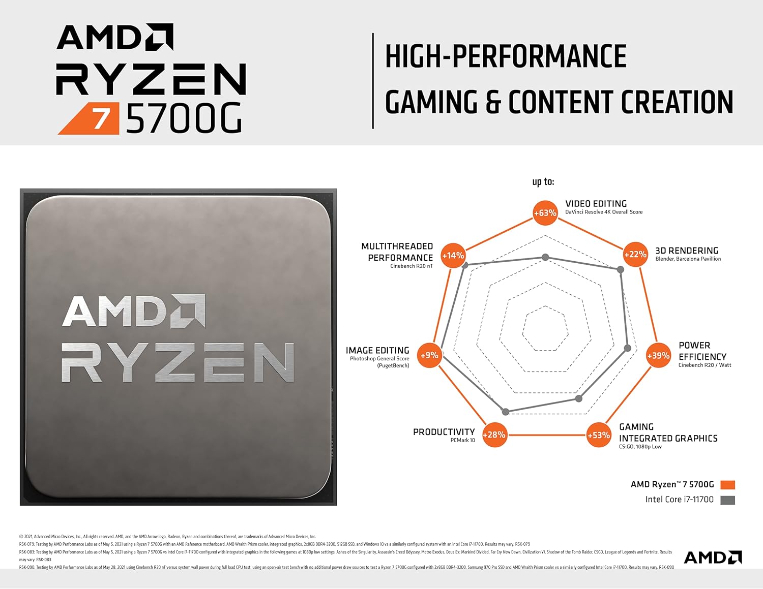 Processador AMD Ryzen 7-5700G 3.80GHz Socket AM4 - Imagem 4