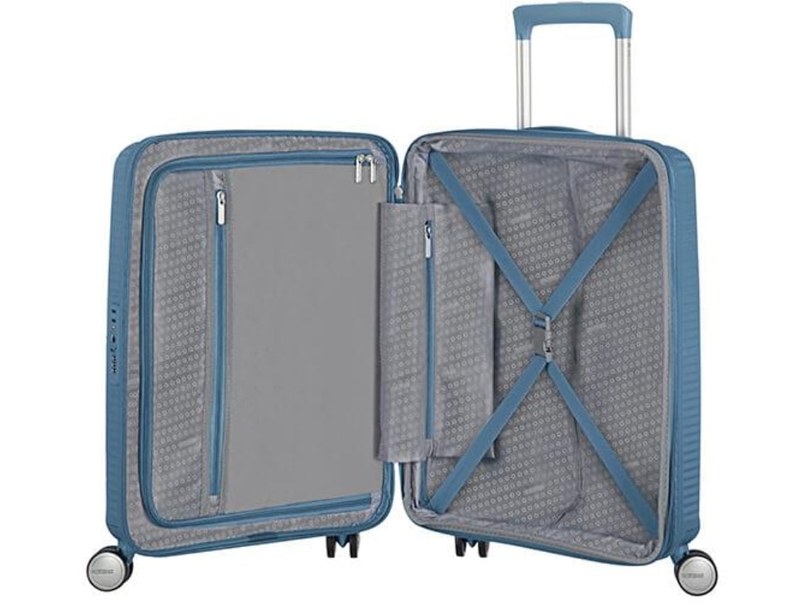 Mala de Cabine American Tourister SoundBox Spinner 55cm/ 55x40x20cm/ 4 Rodas/ Azul Pedra - Imagem 2
