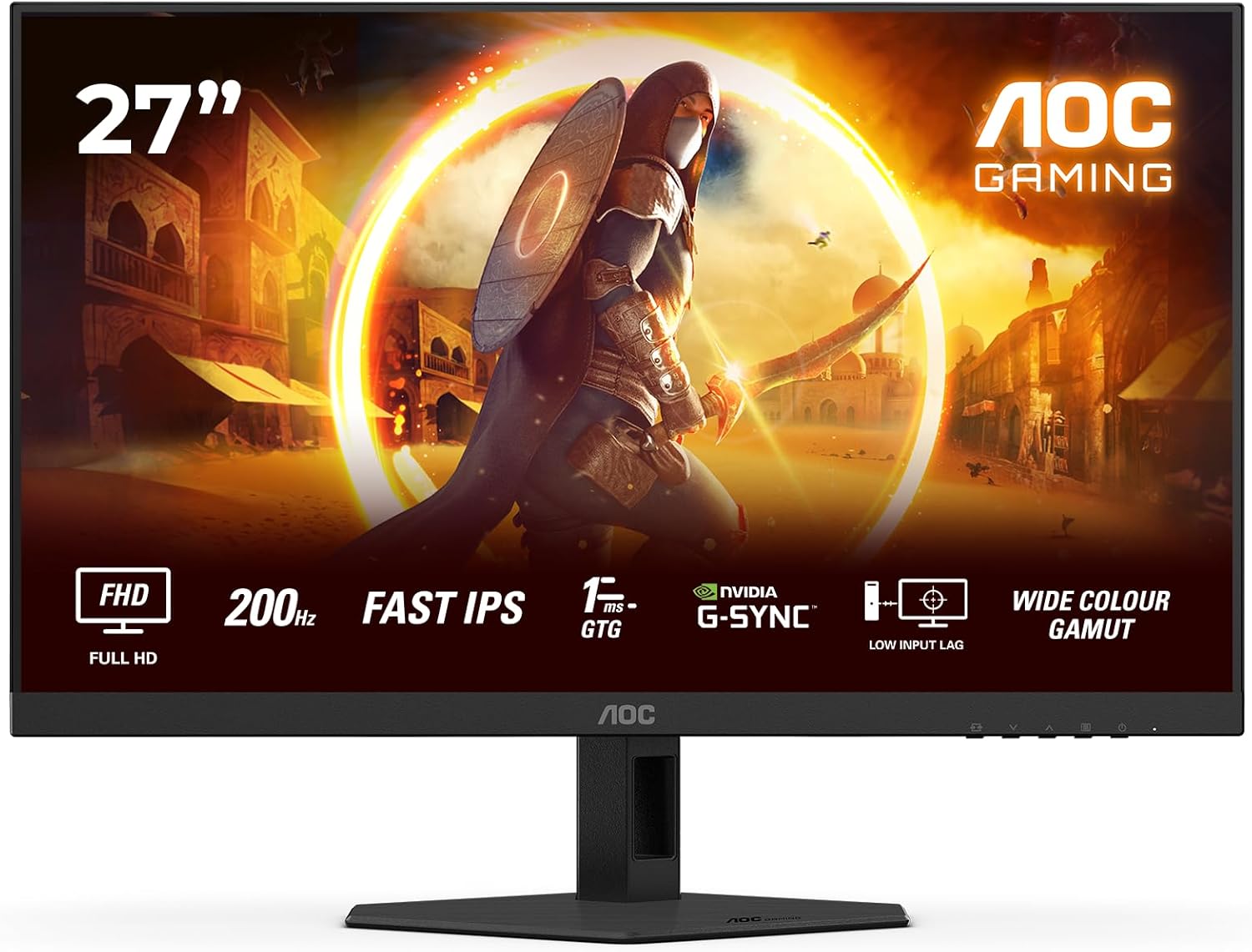 Monitor Gaming AOC 27G4HRE 27" Full HD Fast IPS 200Hz 1ms GtG HDR10 G-Sync Preto - Imagem 2