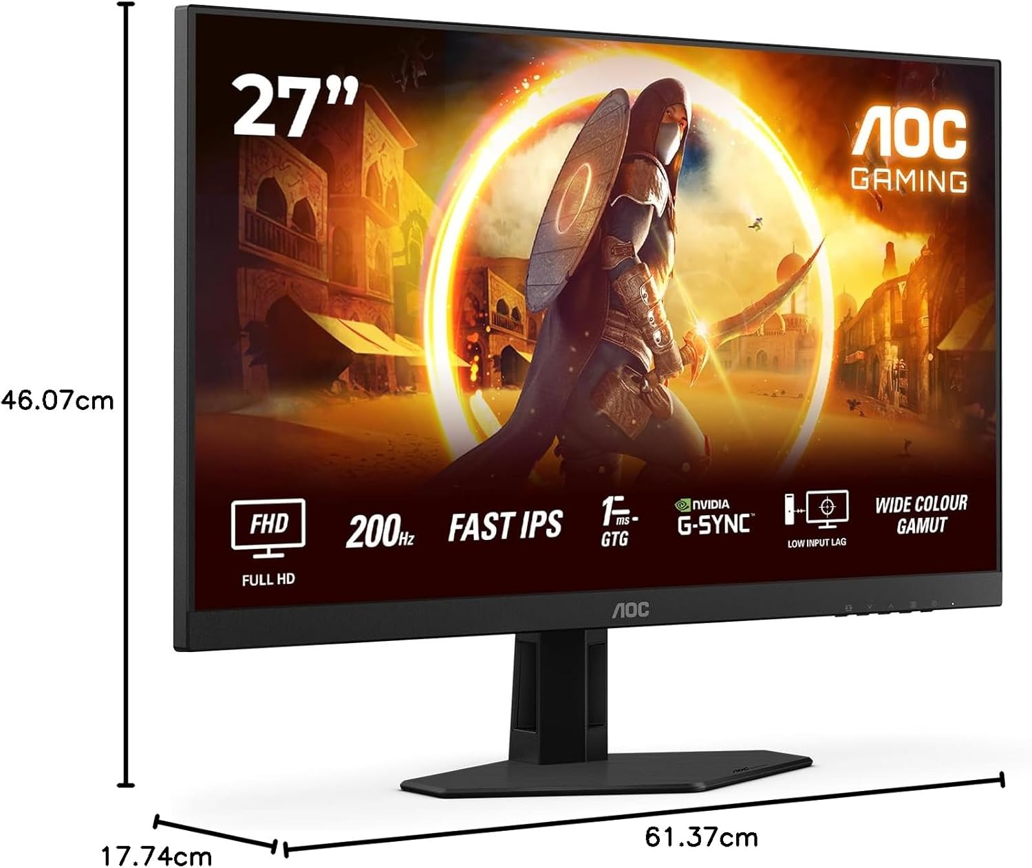 Monitor Gaming AOC 27G4HRE 27" Full HD Fast IPS 200Hz 1ms GtG HDR10 G-Sync Preto - Imagem 7