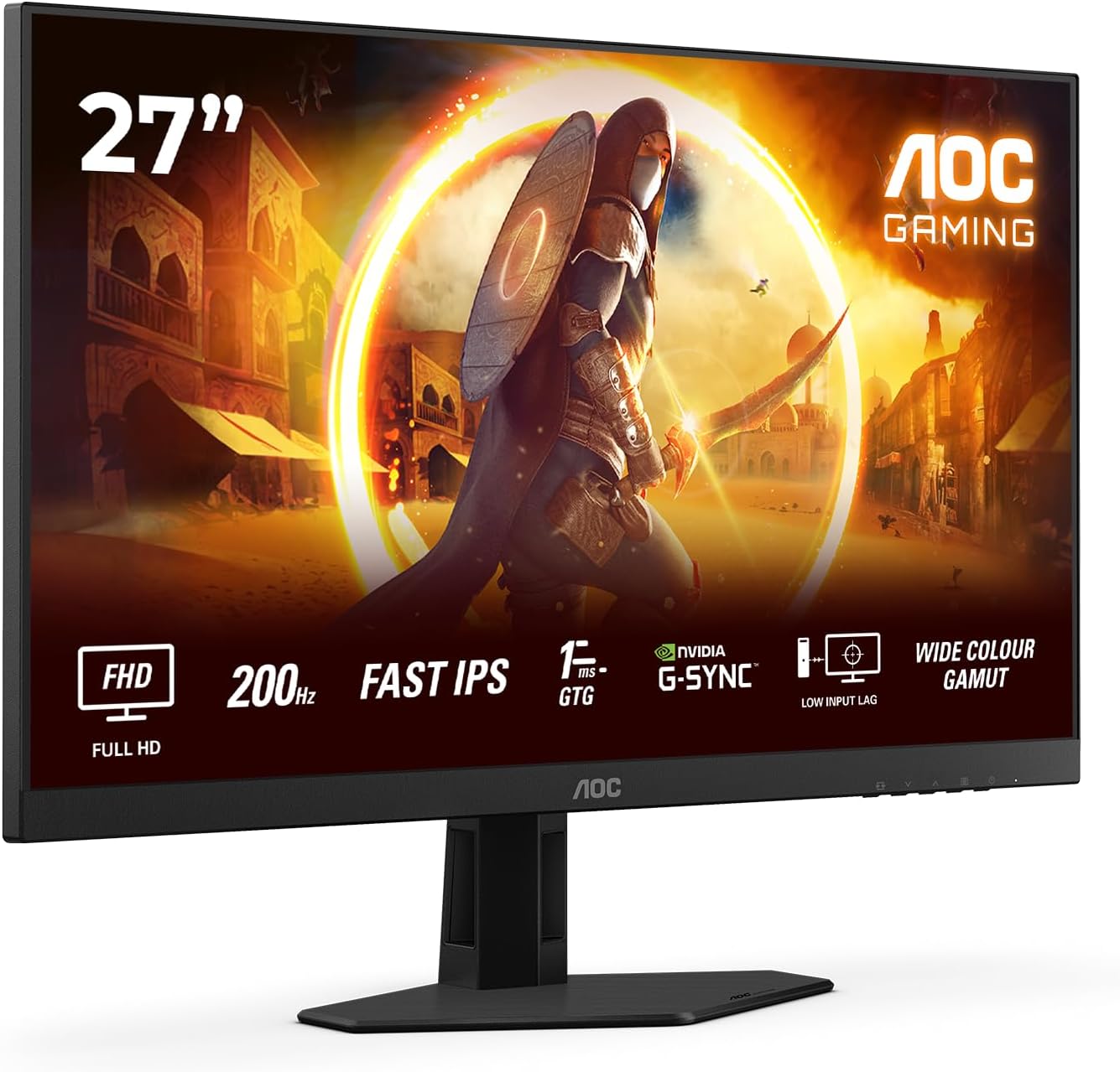 Monitor Gaming AOC 27G4HRE 27" Full HD Fast IPS 200Hz 1ms GtG HDR10 G-Sync Preto
