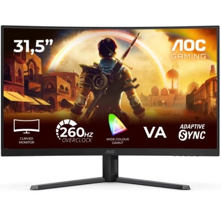 Monitor Gaming Curvo AOC C32G42ZE 34"/ Full HD/ 0.5ms/ 240Hz/ VA/ Preto