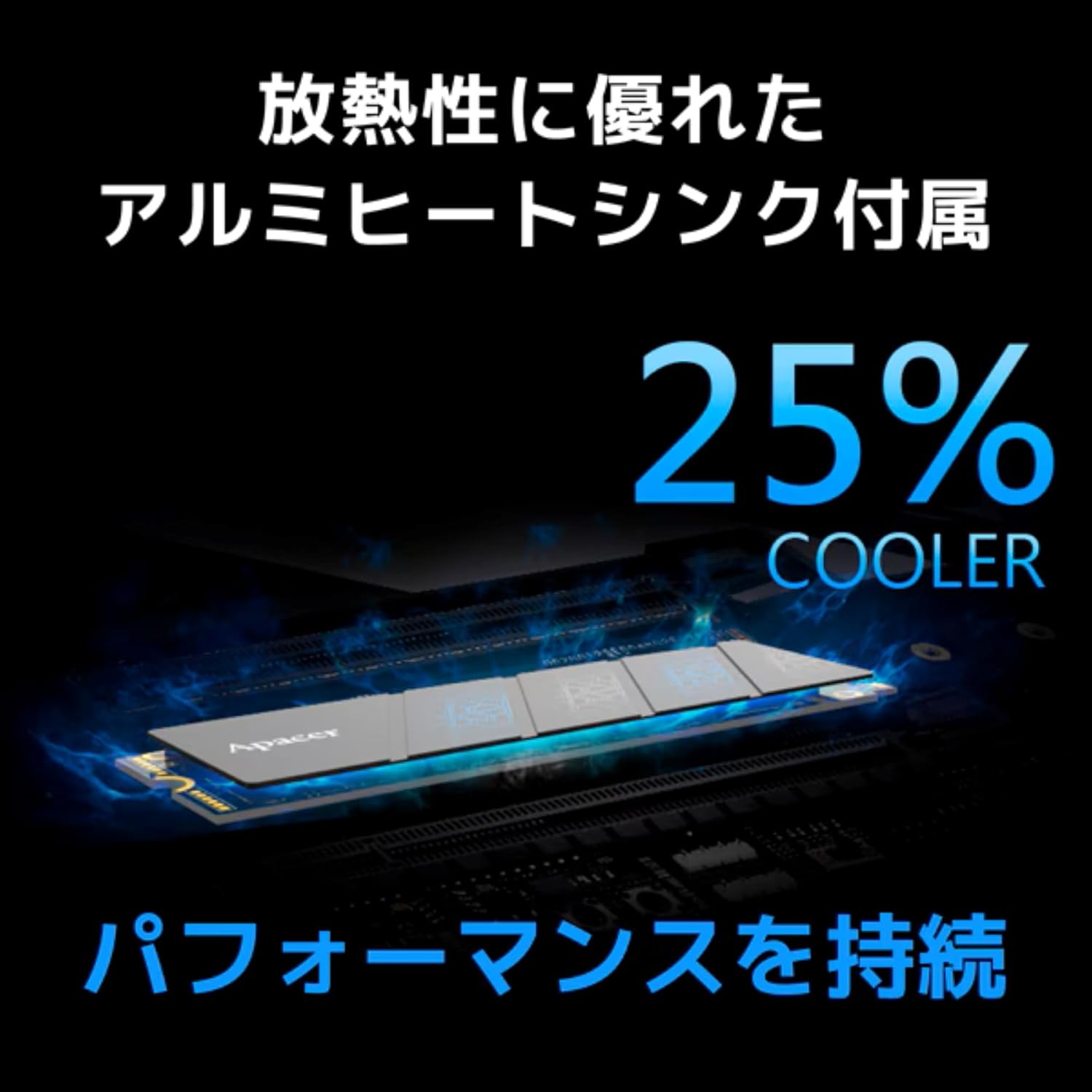 Disco SSD Apacer AS2280P4U Pro 512GB/ M.2 2280 PCIe/ com Dissipador de Calor - Imagem 3