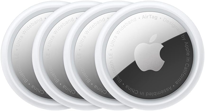 Localizador Apple AirTag Pack 4 Unidades Branco e Prateado