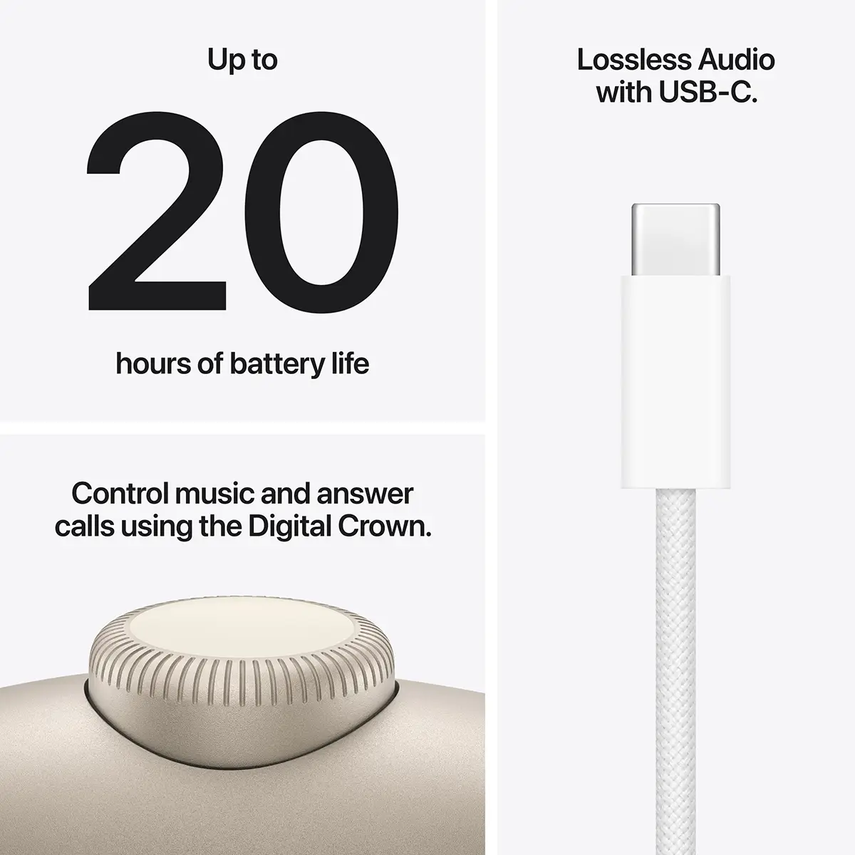 Auscultadores Bluetooth Apple AirPods Max 2 USB-C Chip H2 Branco Estrela - Imagem 7