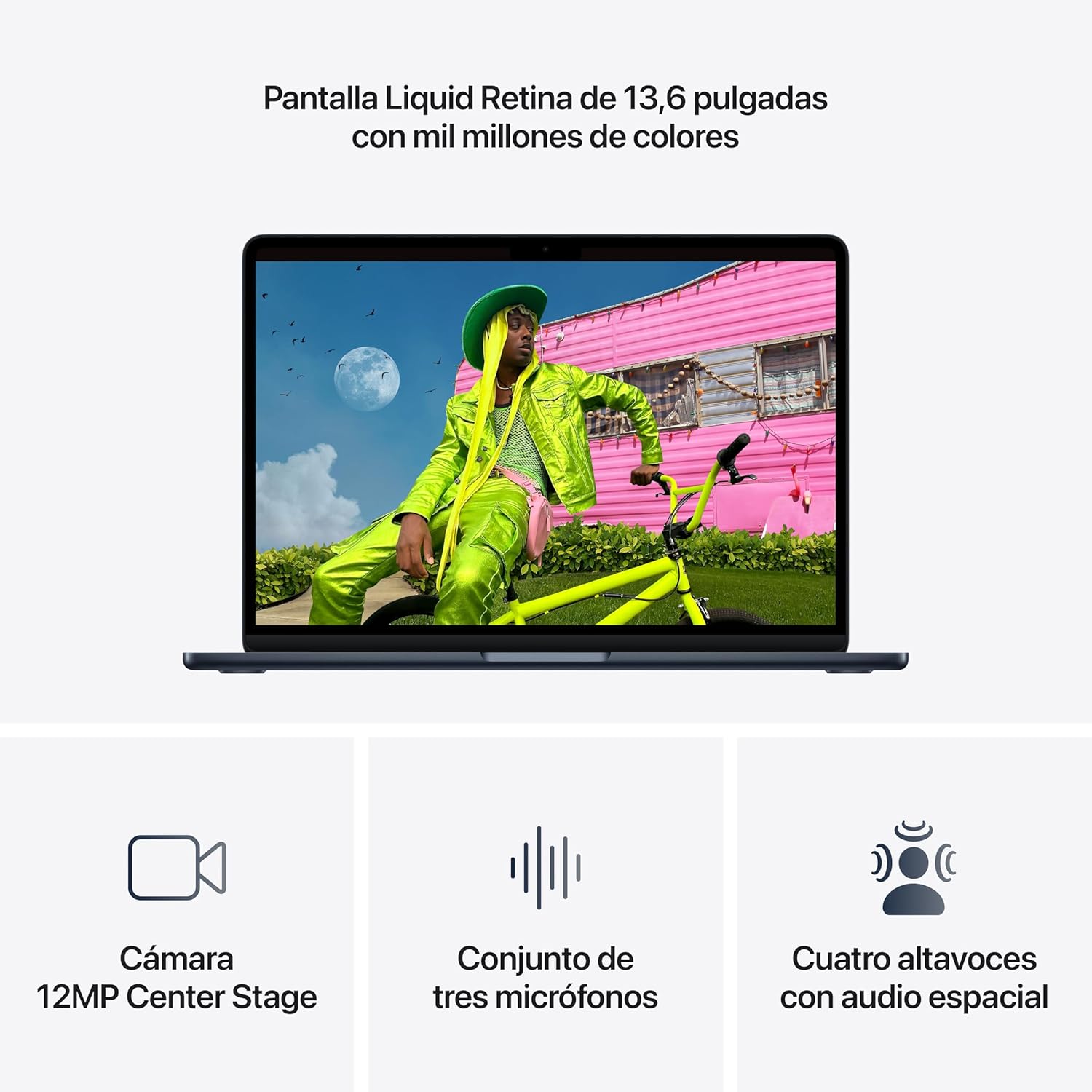 Apple Macbook Air 13,6"/ M5 10-Core CPU/ 16GB/ 1TB SSD/ 10-Core GPU/ Meia-noite - Imagem 3