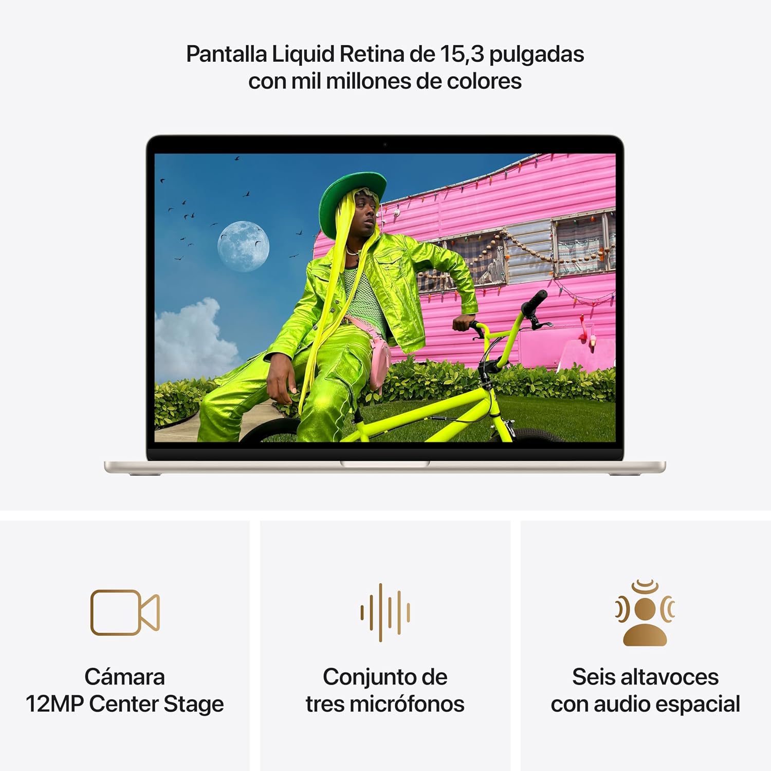Apple Macbook Air 15,3"/ M5 10-Core CPU/ 16GB/ 512GB SSD/ 10-Core GPU/ Branco Estrela - Imagem 3
