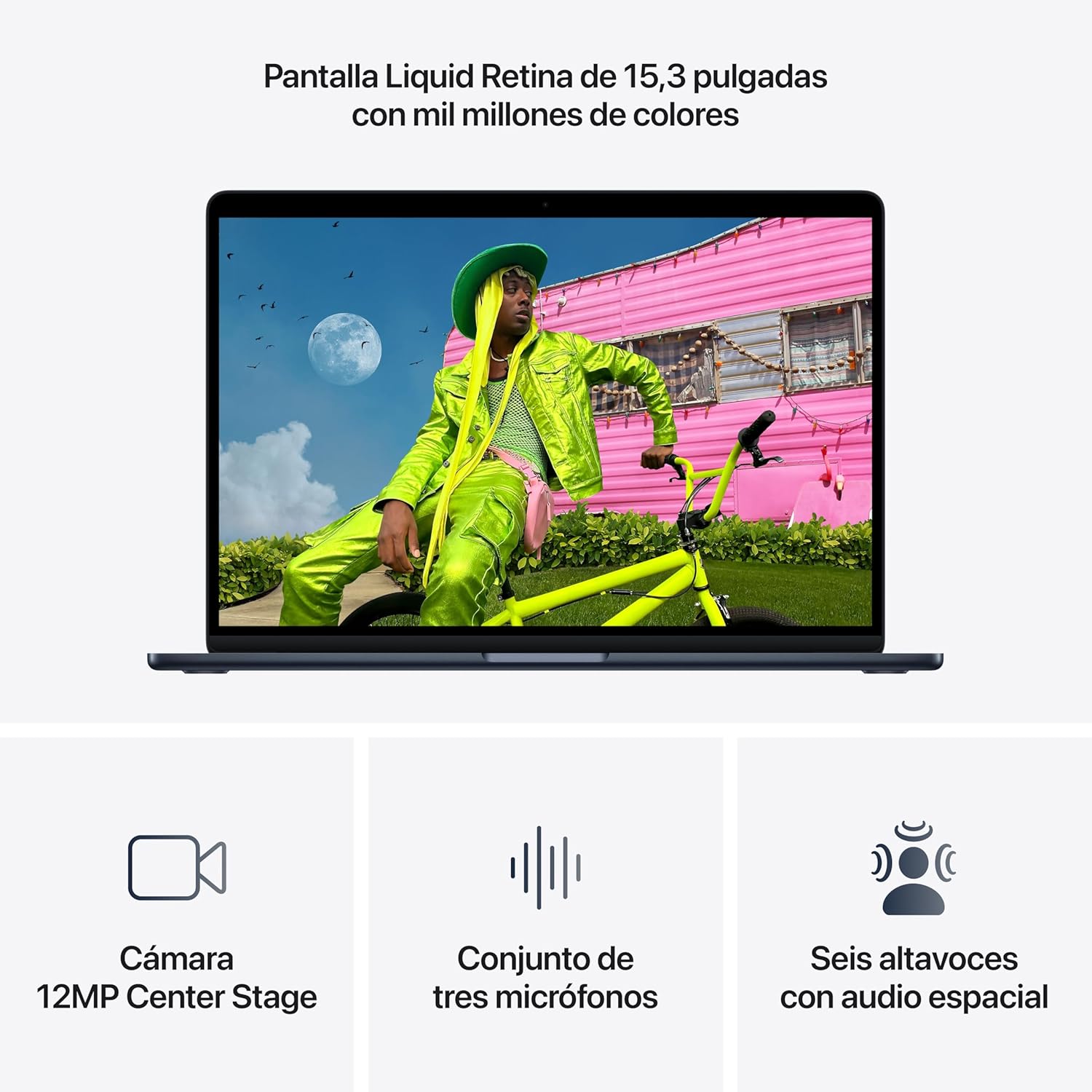 Apple Macbook Air 15,3"/ M5 10-Core CPU/ 16GB/ 512GB SSD/ 10-Core GPU/ Meia-noite - Imagem 3