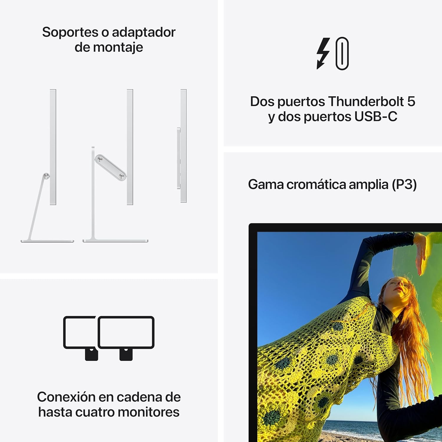 Apple Studio Display 27"/ Cristal Padrão / Suporte com altura e inclinação ajustável - Imagem 5