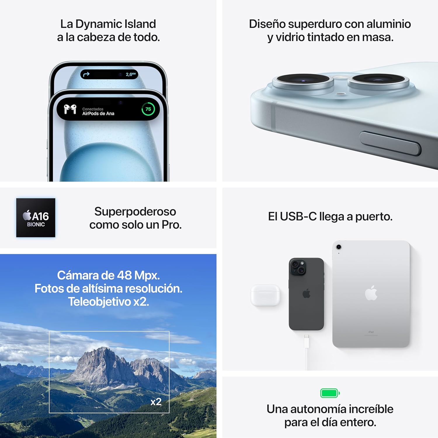 Smartphone Apple iPhone 15 256Gb/ 6.1"/ 5G/ Azul - Imagem 5