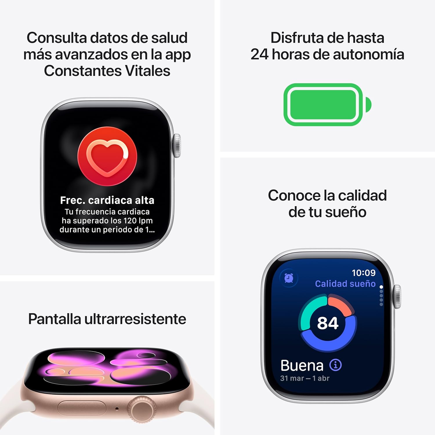 Apple Watch Series 11/ GPS/ Cellular/ 42mm/ Preto Azeviche/ Bracelete Desportiva Preta (S/M) - Imagem 2