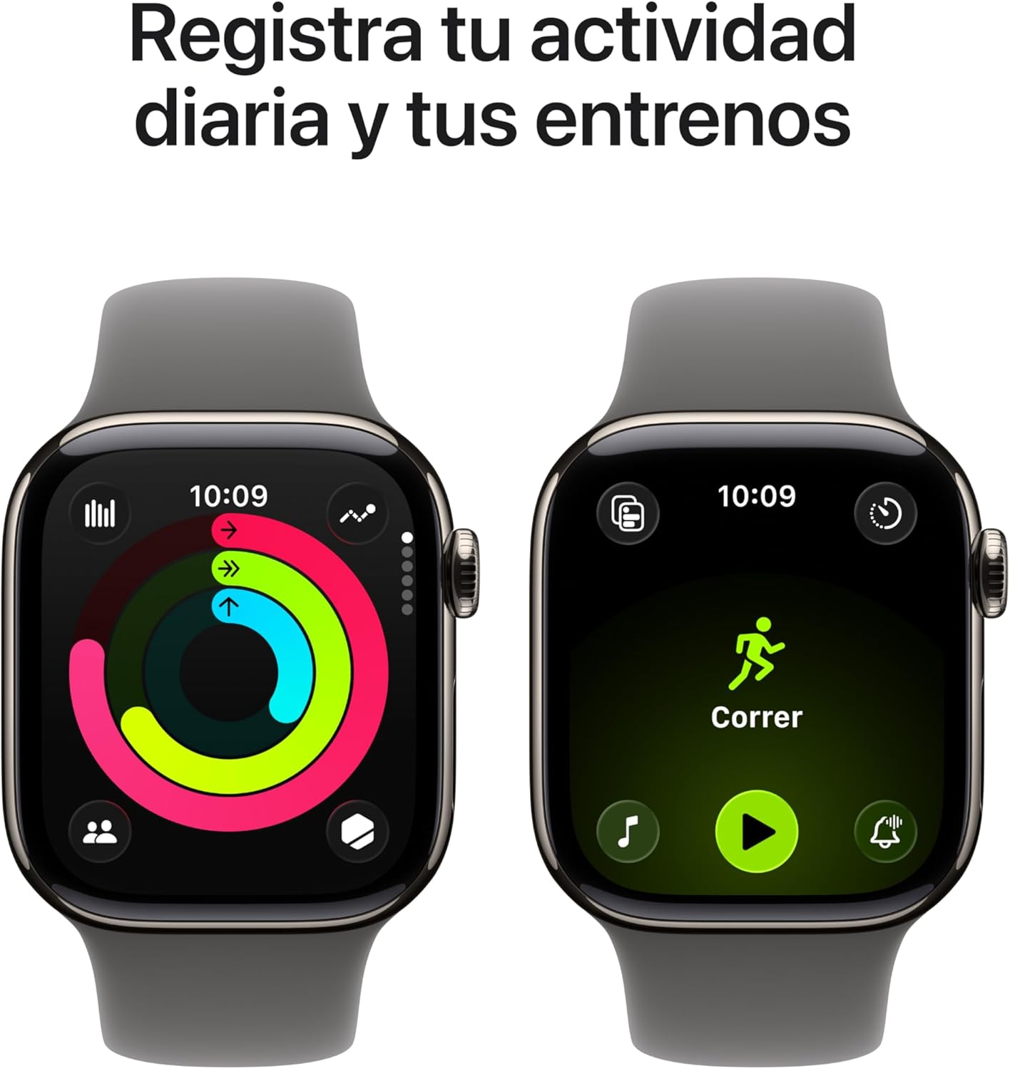 Apple Watch Series 11/ GPS/ Cellular/ 42mm/ Titânio Natural/ Bracelete Desportiva Preta (M/L) - Imagem 3